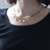 Collana vintage in oro 18K con opali di taglio cabochon, anni ‘70