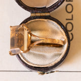Anello vintage da cocktail in oro 18K con quarzo citrino, anni ‘50/‘60