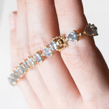 Tennis vintage in oro 14K con acquamarine, anni ‘70/‘80