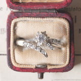 Anello vintage in oro bianco 18K con diamanti (0.29ctw ca.), anni ‘70