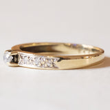 Anello vintage in oro 14K con diamanti (0.14ct ca.), anni ‘60/‘70