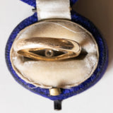 Solitaire vintage en or 14 carats avec diamant taillé en brillant (env. 0,10 ct), années 1970