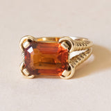 Vintage cocktail ring in 14K gold with citrine quartz, 1960s