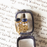 Orecchini vintage in oro 18K con zaffiri (1.2ctw ca.) e diamanti (0.12ctw ca.), anni ‘70