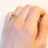 Anello vintage in oro 18K con zaffiro, anni ‘60