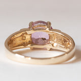 Anello vintage in oro 9K con topazio rosa, anni ‘70/‘80