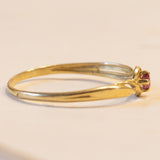 Anello vintage in oro 18K con rubino, anni ‘60/‘70