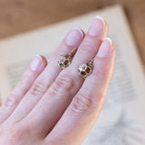 Orecchini punto luce antichi in oro 18K con diamanti (1.07ctw ca.), primi del ‘900