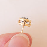 Orecchini vintage in oro 14K con topazi azzurri, anni ‘60/‘70