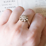 Vintage 14K gold daisy ring with brilliant cut diamonds (approx. 1ctw), 1960s / 1970s