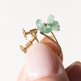 Orecchini vintage in oro giallo 18K con smeraldi, anni ‘40/‘50