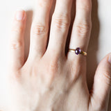 🔮 Anello vintage in oro 18K con ametista, anni ‘60