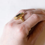 Anello vintage in oro 18K con acquamarina, anni ‘70