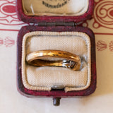 Bague ancienne en or 14 carats et argent avec diamants (environ 0,10 ct au centre), années 1910/1920