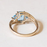 Anello vintage in oro 8K con topazi azzurri (2ctw ca.), anni ‘70/‘80