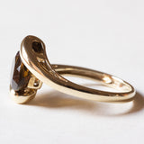 🎃 Anello vintage in oro 9K e tormalina arancione, anni ‘60/‘70