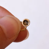 Collana vintage in oro 14K con punto luce di 0.10ct ca., anni ‘70/‘80