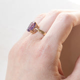 Anello vintage da cocktail in oro 8K con ametista (4.30ct ca.), anni ‘70/‘80