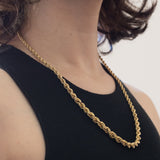 Vintage torchon necklace in 8K gold, 1970s