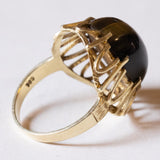 Anello vintage in oro 14K con occhio di tigre, anni ‘70