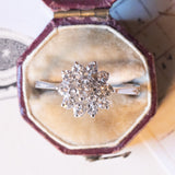 Anello vintage a margherita con diamanti (0.66ctw ca.), anni ‘60