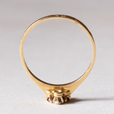 Anello vintage in oro 18K con rubini e diamanti, anni ‘80