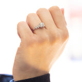 Anello Art Déco in oro bianco 14K con diamanti (0.48ctw ca.), anni ‘30