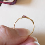 Anello a serpente vintage in oro 18K con rubini, anni ‘70