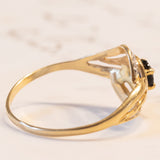 Anello vintage in oro 18K con zaffiro, anni ‘60