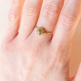 Anello vintage in oro giallo 18K con turchese, anni ‘50/‘60