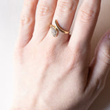 Anello a serpente vintage in oro 14K con diamanti (0.12ctw ca.), anni ‘70