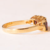Anello vintage in oro giallo 18K con granati (2ctw ca.), anni ‘50/‘60