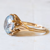 Vintage cocktail ring in 18K gold with blue spinel, 60s / 70s