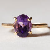 Anello vintage in oro 18K con ametista, anni ‘50/‘60