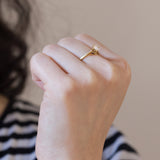 Solitario vintage in oro 14K con diamante (0.25ct ca.), anni ‘60/‘70