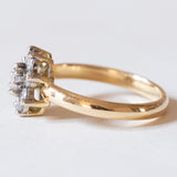 Anello vintage a margherita in oro 18K con diamanti (0.40ctw ca.), anni ‘60