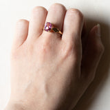 Anello vintage in oro 9K con topazio rosa, anni ‘80
