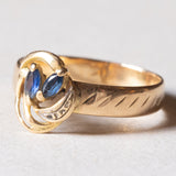 Anello vintage in oro giallo 18K con topazi, anni ‘60