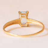 Anello vintage in oro giallo 18K con topazio azzurro (0.80ct ca.), anni ‘60