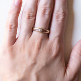 Solitaire vintage en or 14 carats avec diamant taillé en brillant (env. 0,10 ct), années 1970