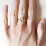 Anello vintage da cocktail in oro 18K con acquamarina, anni ‘50
