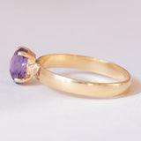 🔮 Anello vintage in oro 18K con ametista, anni ‘60