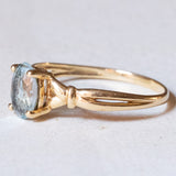 Anello vintage in oro 18K con acquamarina, anni ‘50/‘60