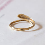 Anello a serpente vintage in oro 18K con diamanti, anni '70/'80