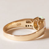 Anello vintage in oro 14K con opale e diamanti (0.14ctw ca.), anni ‘70