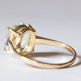Anello vintage da cocktail in oro 18K con acquamarina, anni ‘50
