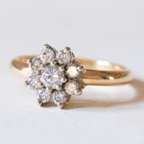 Anello vintage a margherita in oro 18K con diamanti (0.40ctw ca.), anni ‘60