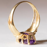 Anello vintage in oro 18K con ametista, anni ‘60