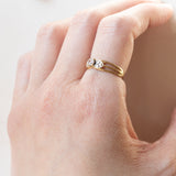 Anello retrò in oro 18K con pietra bianca, anni ‘40