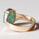 🐍 Solitario vintage in oro 14K con smeraldo, anni ‘40/‘50